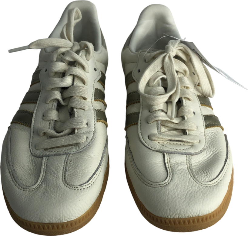 adidas Offwhite Cyber Metallic Wonder Gold Metallic Samba TrainerUK 7 EU 40 👠