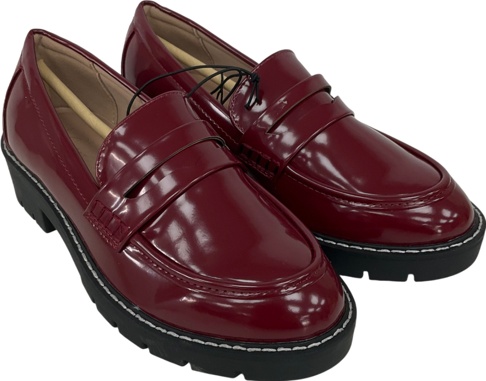 New Look Red Wide Fit Loafers UK 4