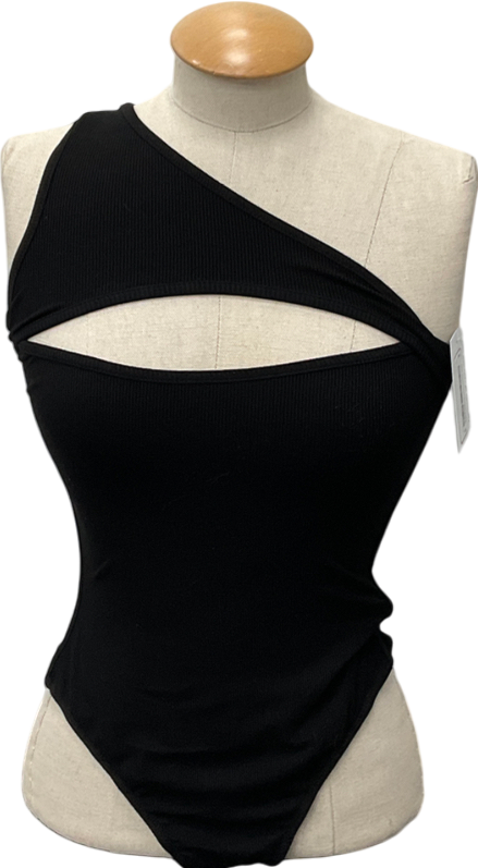 Superdown Black Sadra One Shoulder Bodysuit UK S