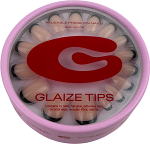 Glaize Stick-on Gel Nails Black French Tips One size
