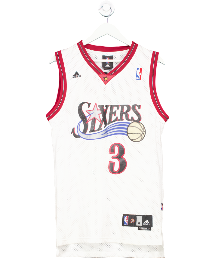 adidas White Sixers Iverson Jersey UK M