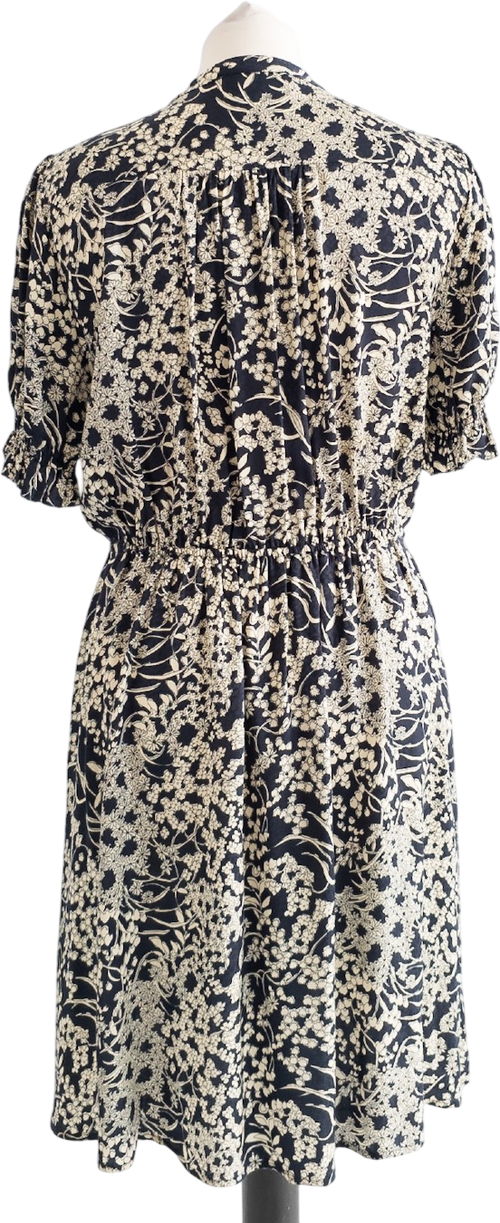 Ba&sh Navy Blue Floral Mini Tea Dress UK 10