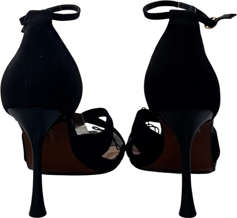 River Island Black Cross Over Strap Heeled Sandals UK 6 EU 39 👠
