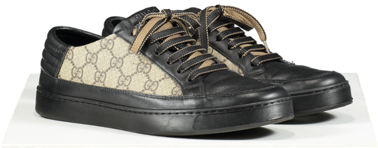 Gucci Black Beige/black Gg Supreme Canvas And Leather Sneakers UK 7 EU 41 👞