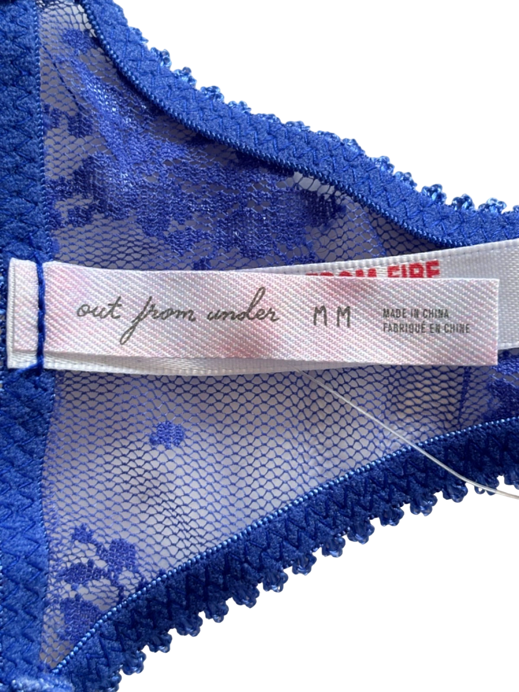 Out from Under Blue Lace Thong UK M