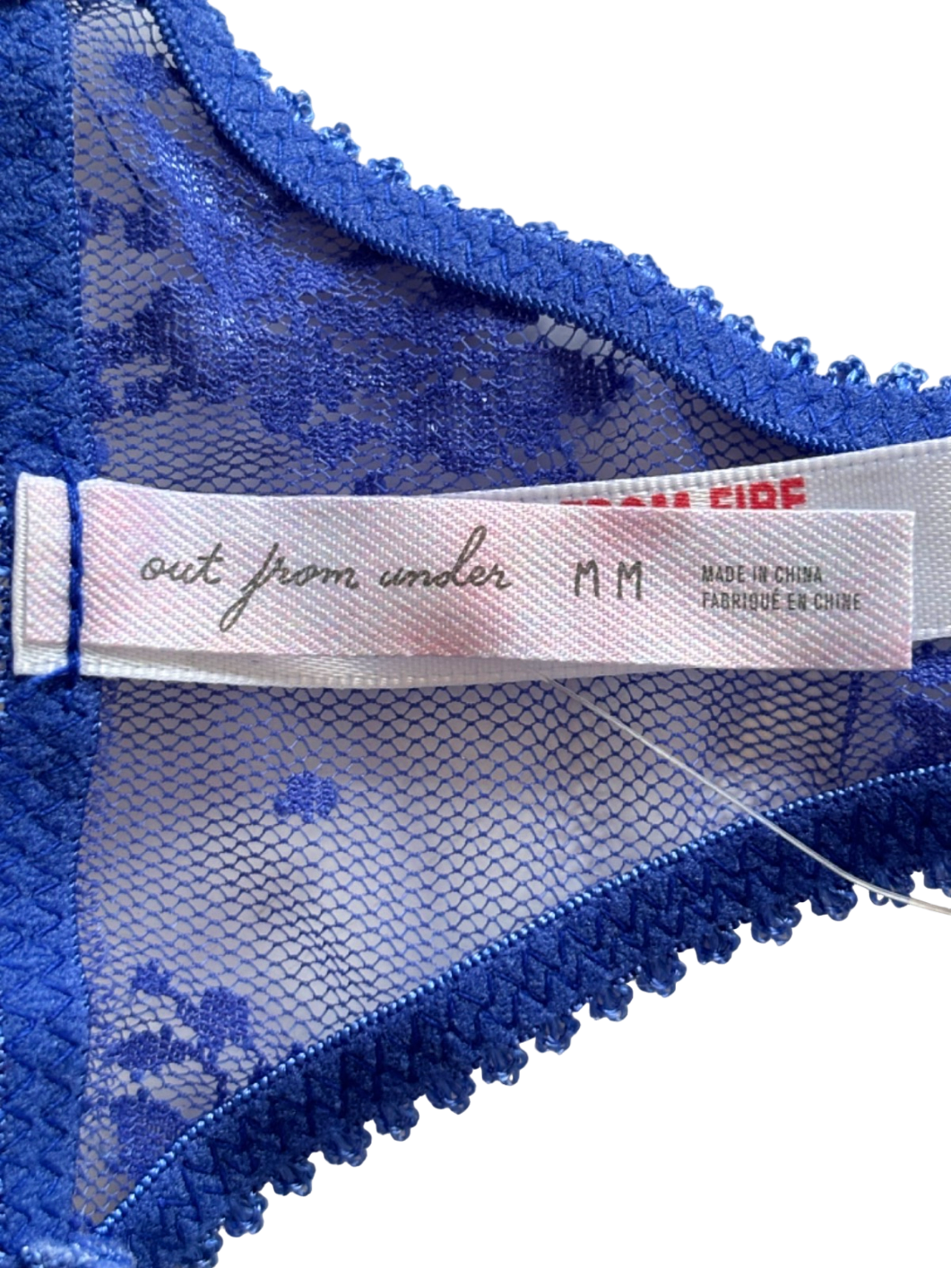 Out from Under Blue Lace Thong UK M