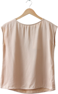 AAVELLE Beige Bamboo Silk Top UK S