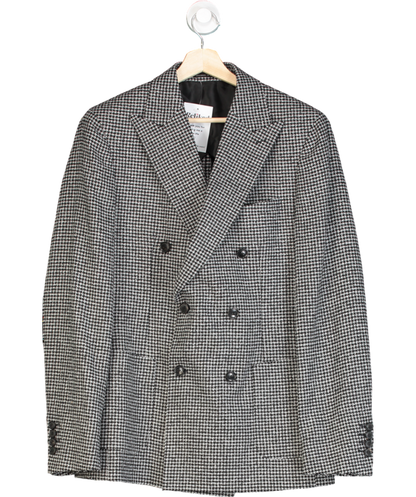 REISS Grey Grange Double-breasted Houndstooth Blazer UK 38" CHEST