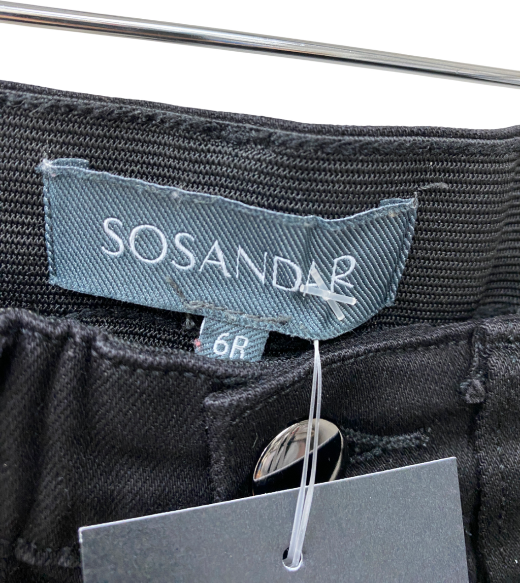 SOSANDAR Black High Waist Skinny Jeans UK 6