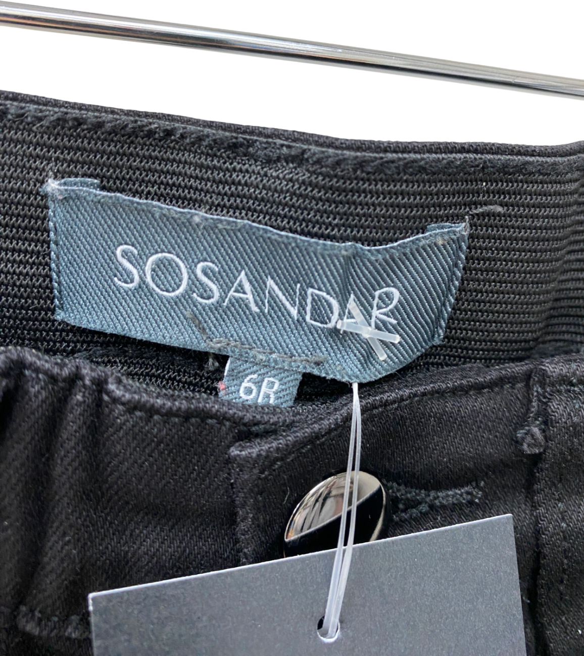 SOSANDAR Black High Waist Skinny Jeans UK 6