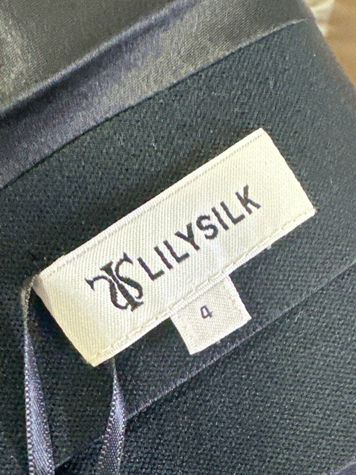 LilySilk Black Silk Midi Skirt UK S