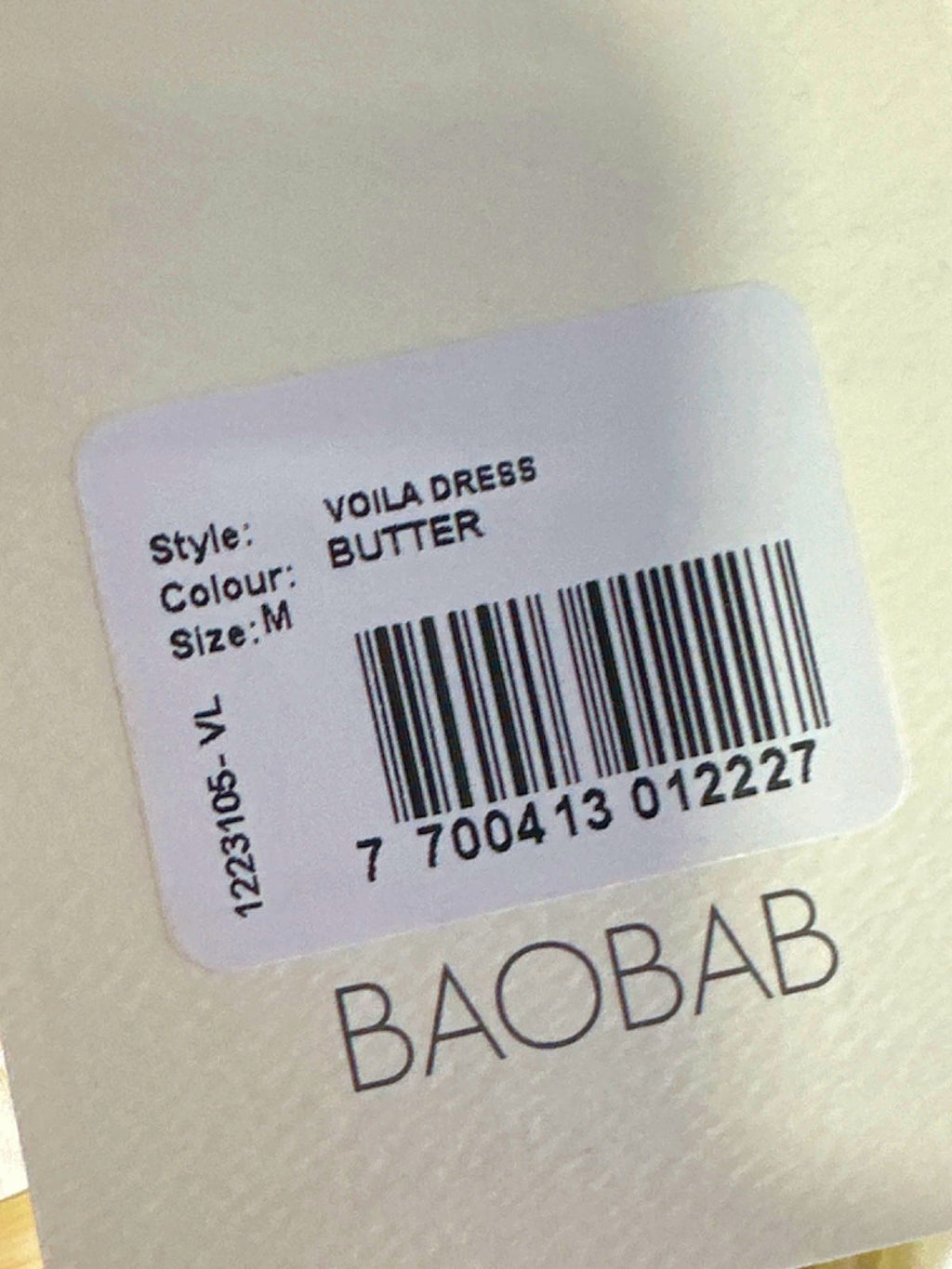 BAOBAB Butter Voila Dress UK M