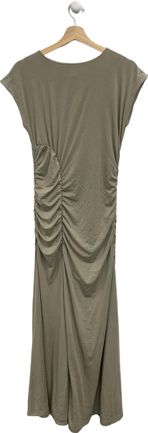 Next Green Ruched Midi Dress UK 8