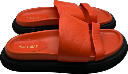 Alias Mae Orange Leather Sliders UK 7 EU 40 👠