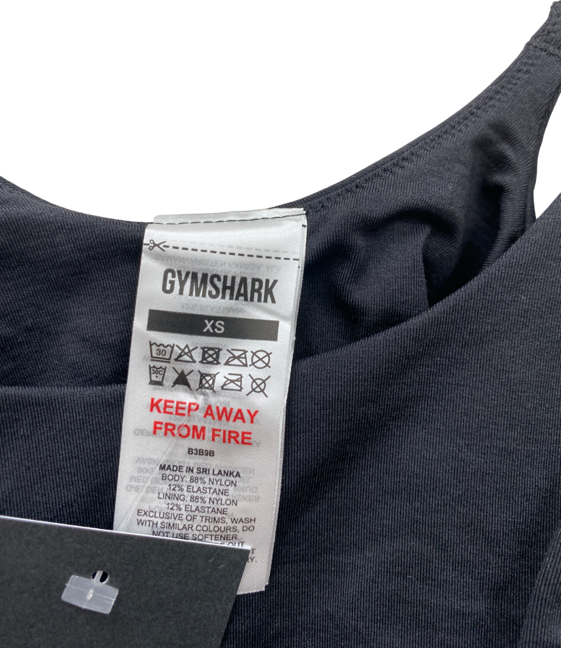 gymshark Black Soft Sculpt Tank With Shelf UK XS