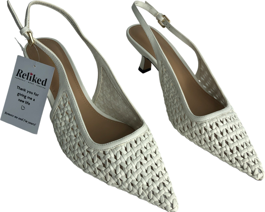 & Other Stories White Braided Leather Pumps UK 7 EU 40 👠