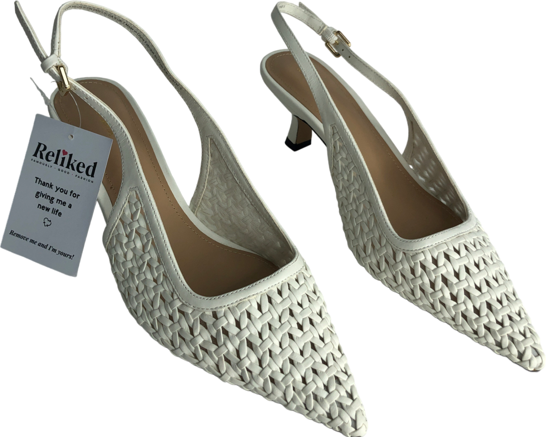 & Other Stories White Braided Leather Pumps UK 7 EU 40 👠