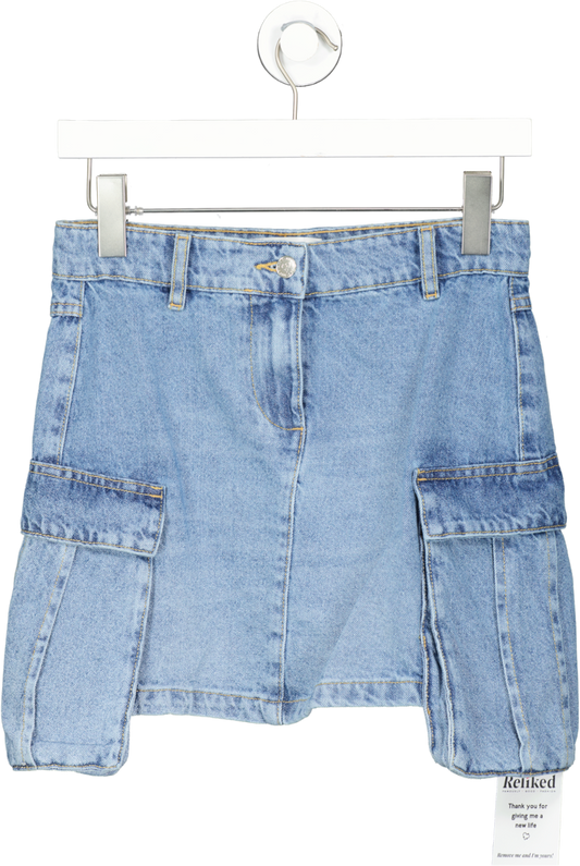 Miss Selfridge Blue Cargo Pocket Denim Mini Skirt UK 8