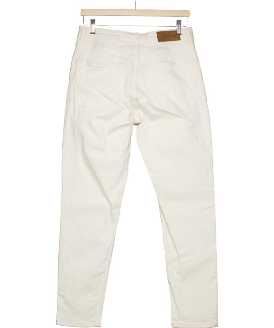 Topshop Premium White Denim High Rise Mom Jeans L32 W30