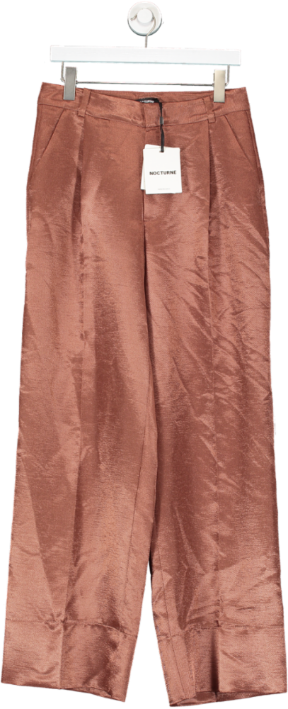 NOCTURNE Metallic Wide Leg Pants Copper UK XL