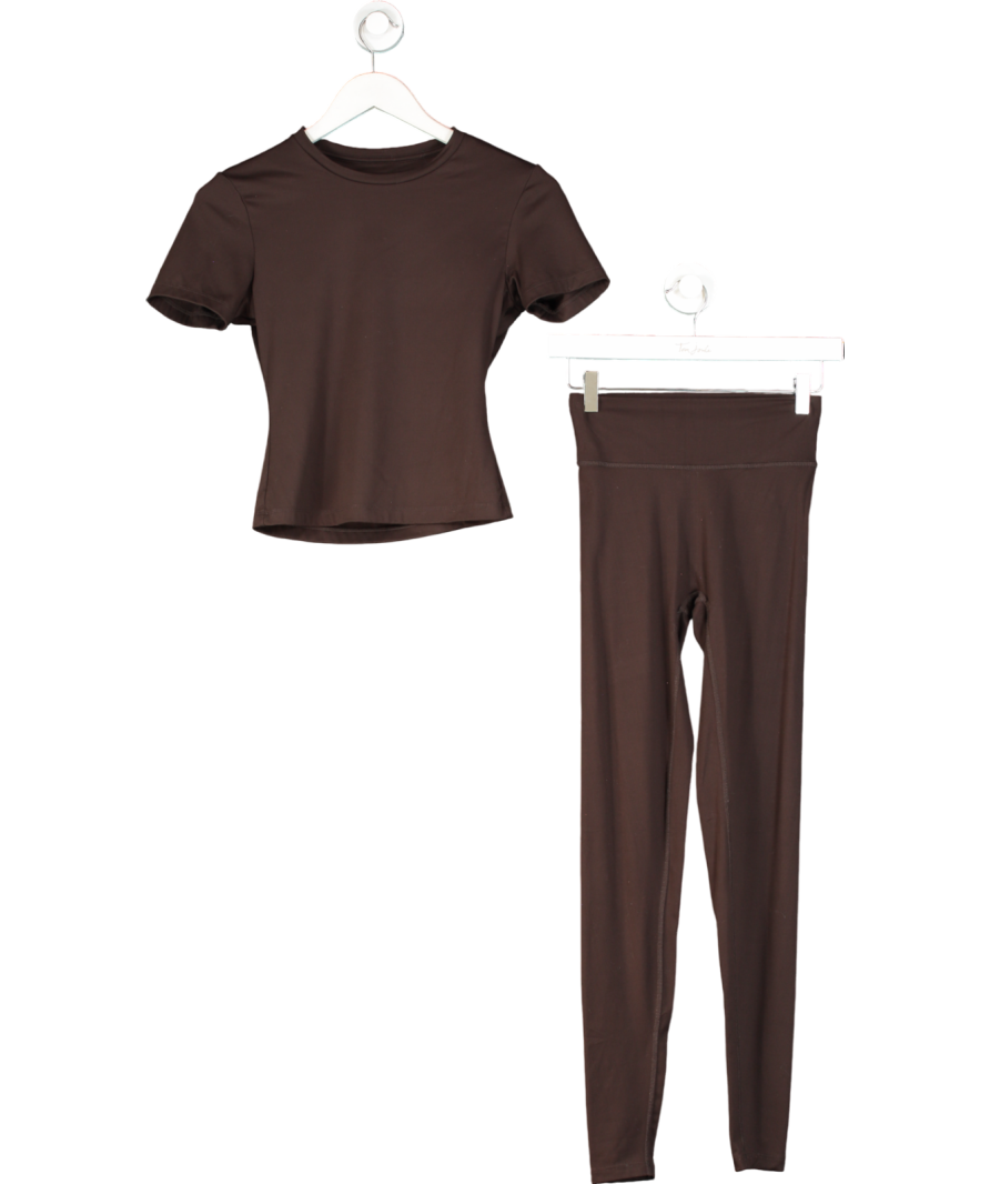 Lounge Underwear Brown Classic Top And Legging Set (Top UK M, Leggings UK XS)