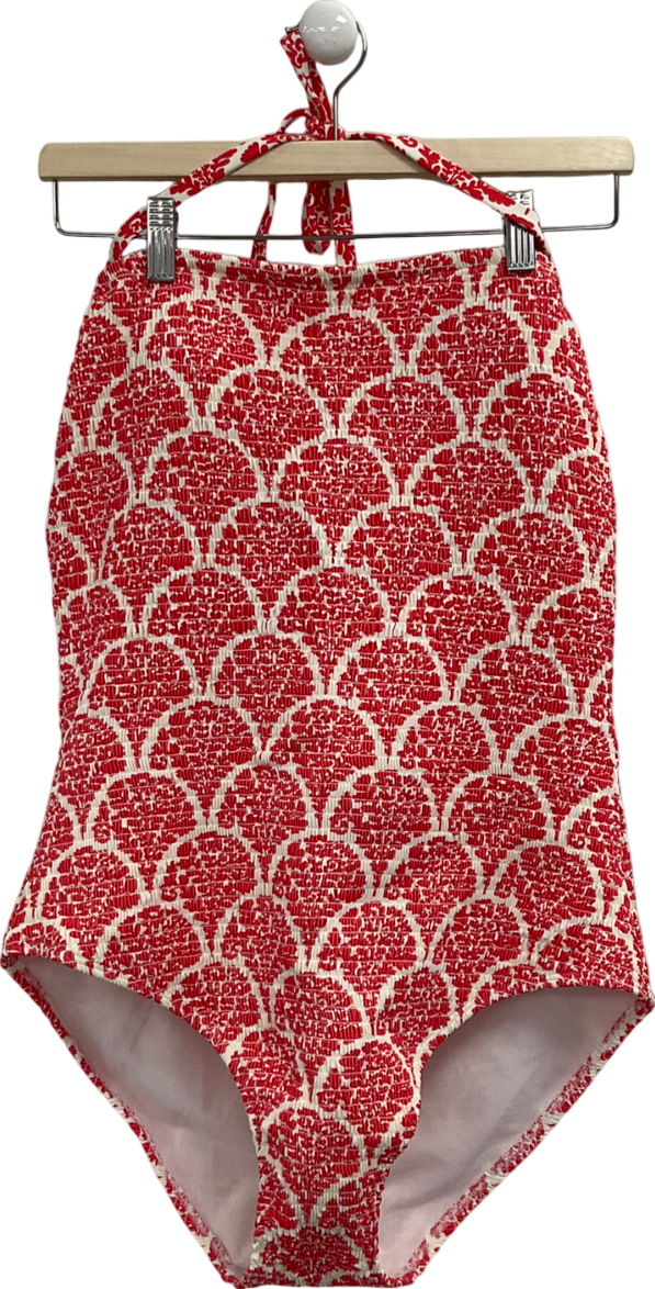 Boden Red Milos Smocked Swimsuit UK 18