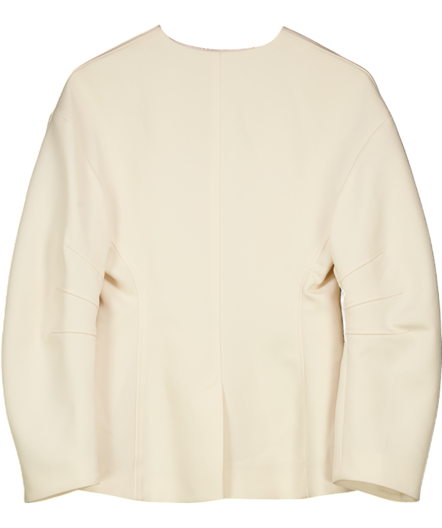 River Island Cream Puffed Sleeve Tailored Blazer UK 10