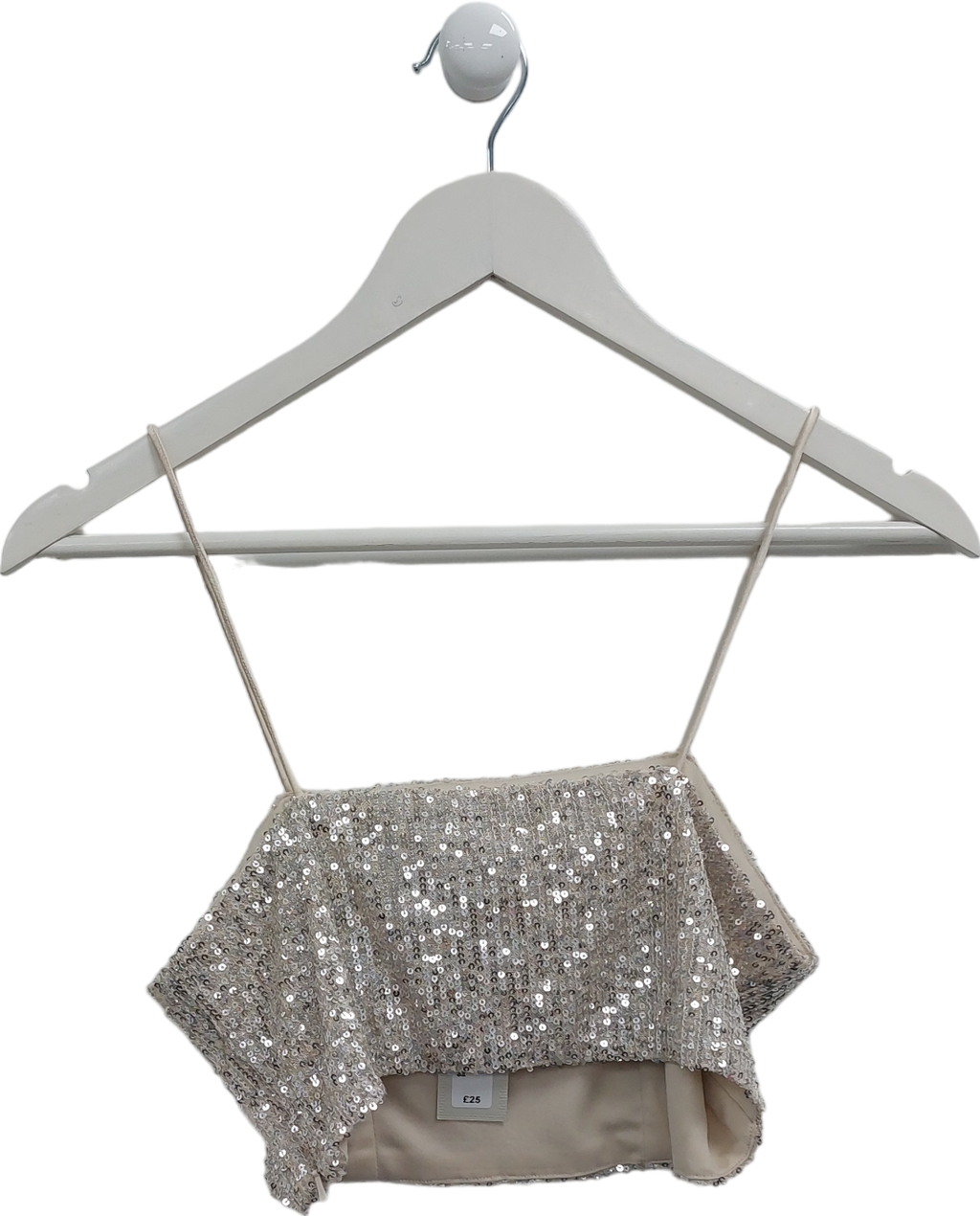 River Island Boujie Paris Metallic Sequin Top UK 6