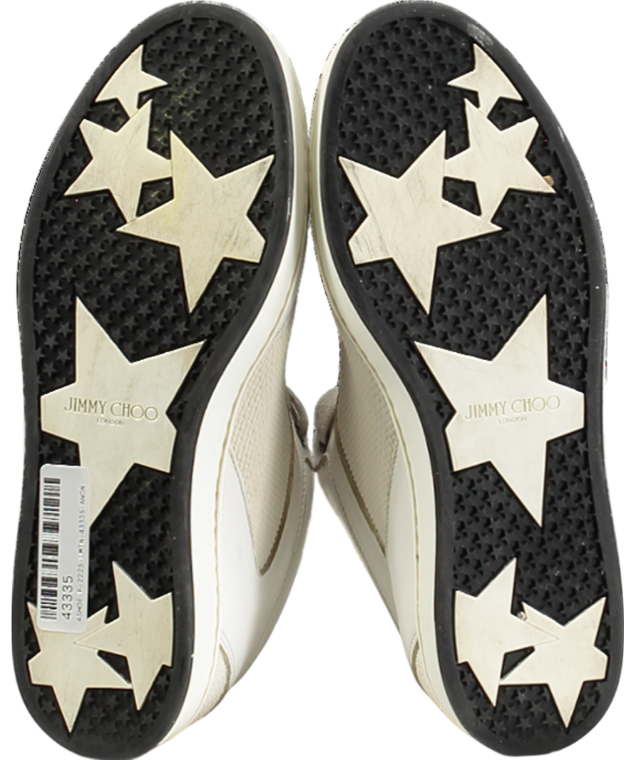 Jimmy Choo Miami White Leather Logo Tag Trainers UK 3 EU 36 👠
