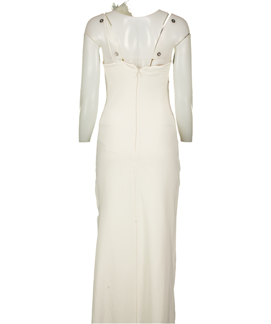 MANGO Cream Capsule Collection Asymmetrical Dress With Flower Detail UK S