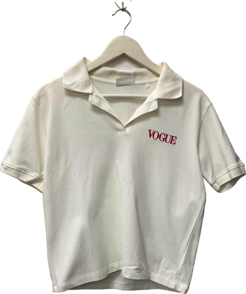 British Vogue Collection White Polo Shirt UK M