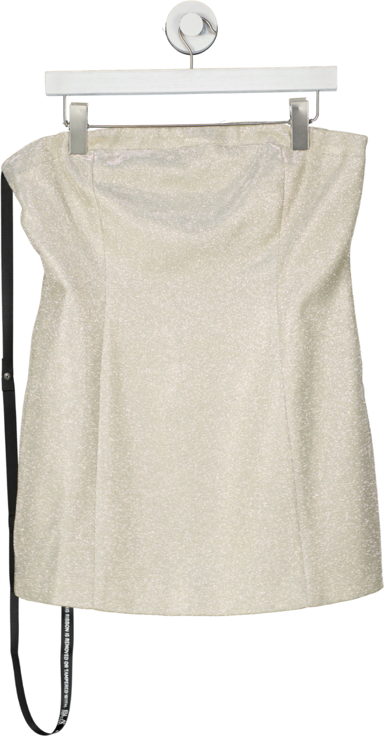 SLA the label Metallic Gold Camille Dress UK L
