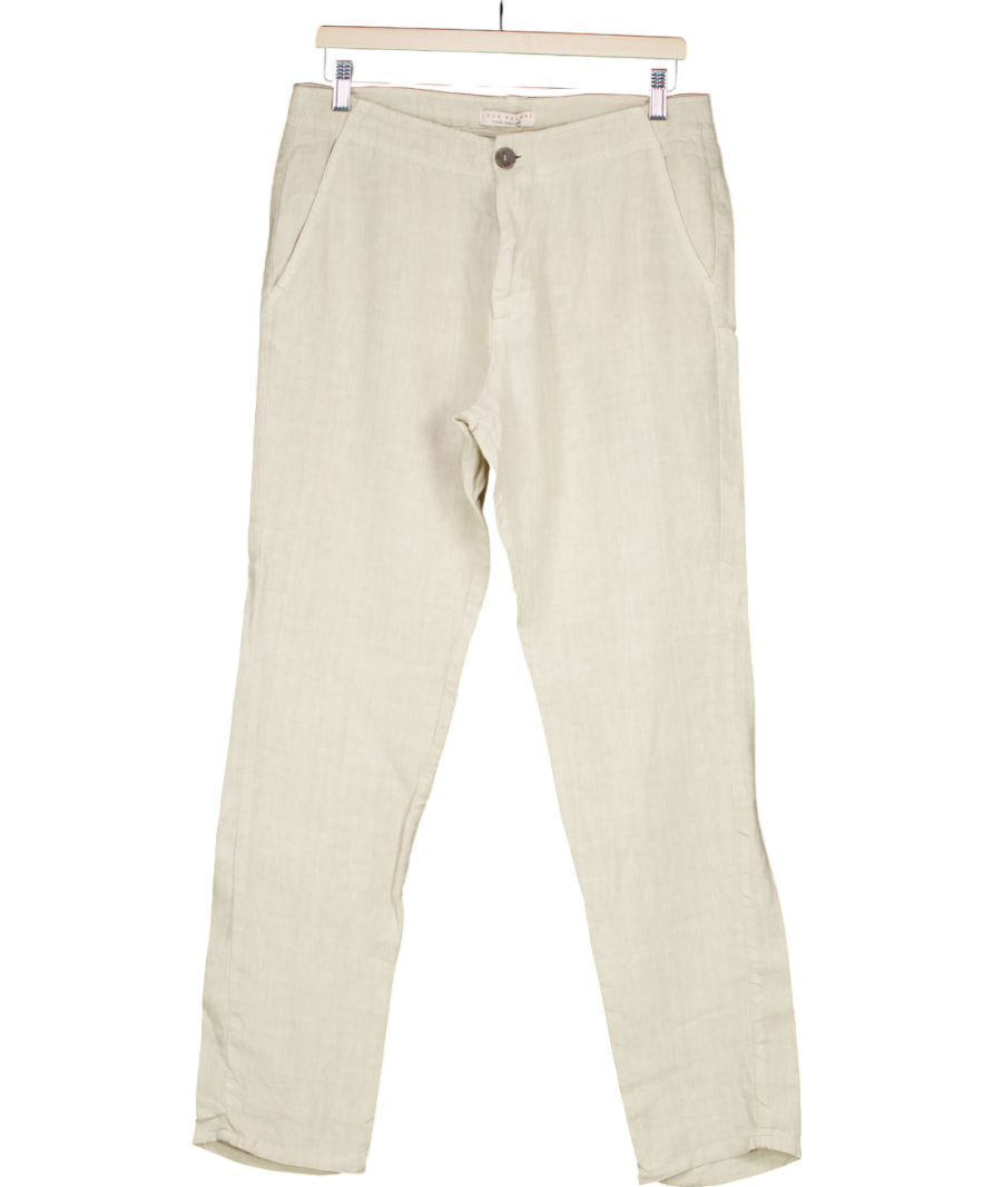 Luca Falconi Beige 100% Linen Trousers W30