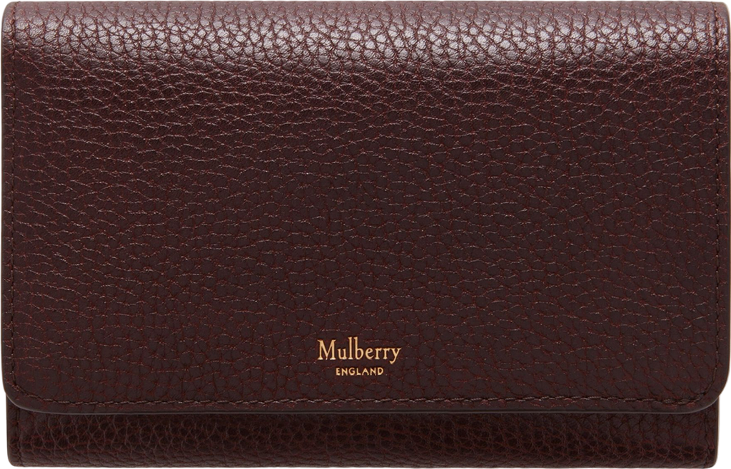 Mulberry Red Medium Darley Oxblood Grained Leather Purse Wallet One Size