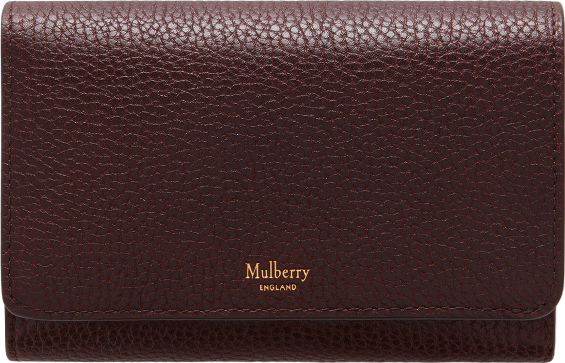 Mulberry Red Medium Darley Oxblood Grained Leather Purse Wallet One Size