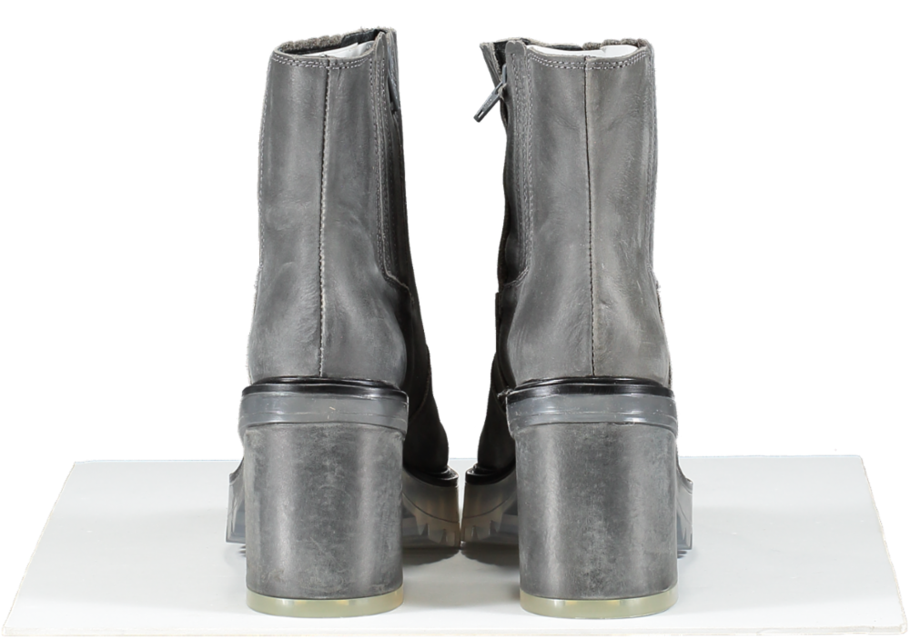 Free People Smokey Grey Chunky Block Heel Chelsea Boots UK 4 EU 37 👠