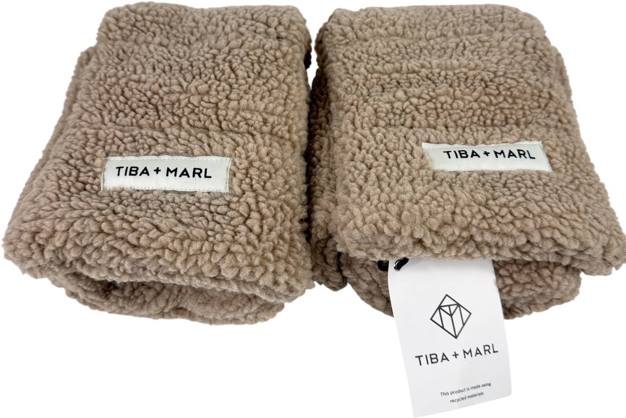 Tiba + Marl Brown Universal Buggy Handmitts Borg Fleece One Size