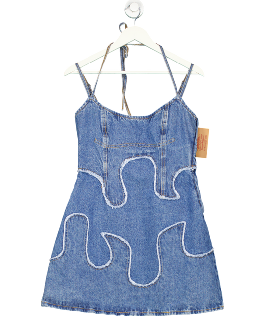 levis Blue Denim Mini Dress 100% Cotton UK L