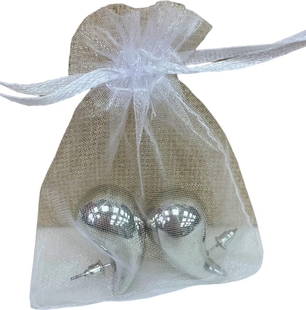 Silver large teardrop stud earrings