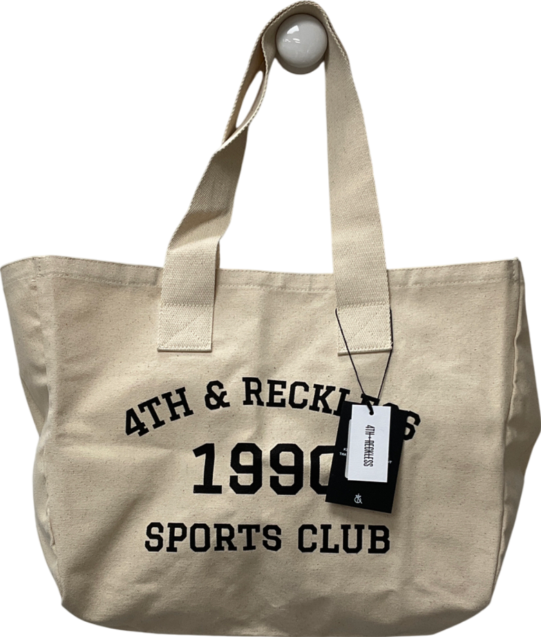 4th & Reckless Cream Sports Club Tote Bag One Size
