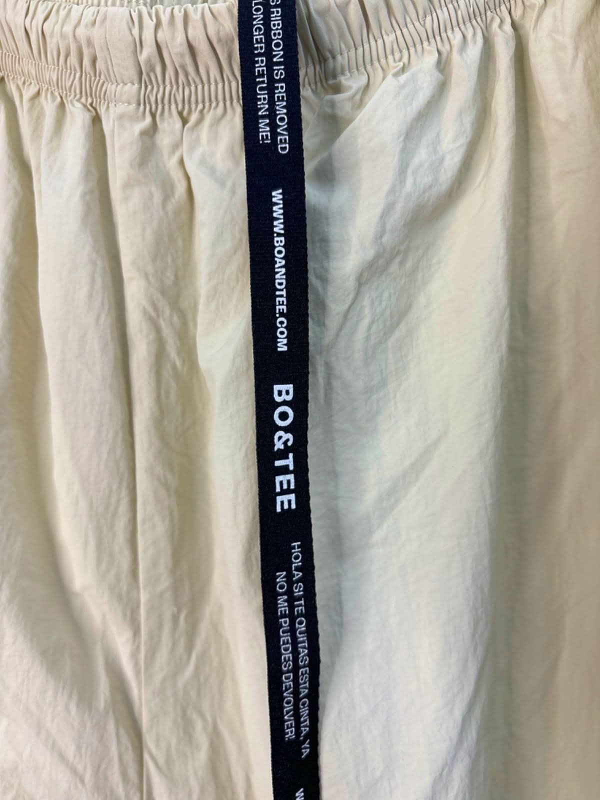 Bo&Tee Cream Batha Polyamide Cargo Trousers UK S