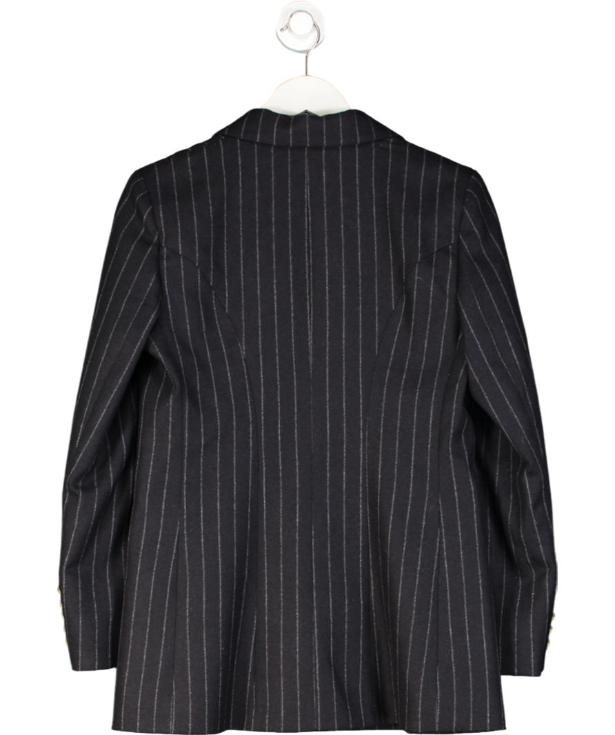 Holland Cooper Blue Double Breasted Blazer Navy Chalk Pinstripe UK 10