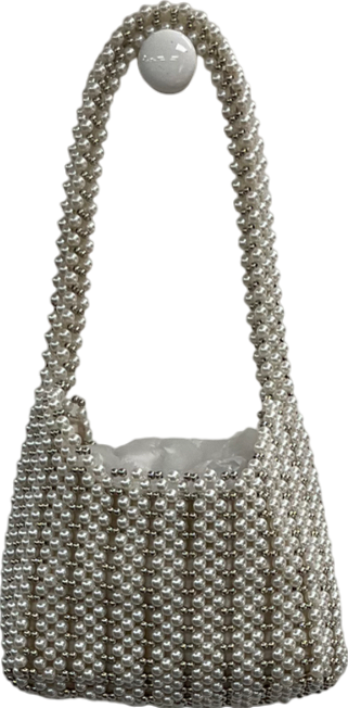 ZARA White Faux Pearl Shoulder Bag