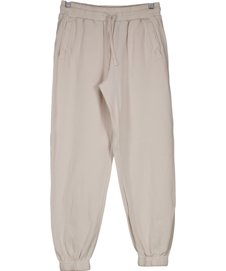NINETY PERCENT Signature Straight Leg Sweatpant In Cream UK XS