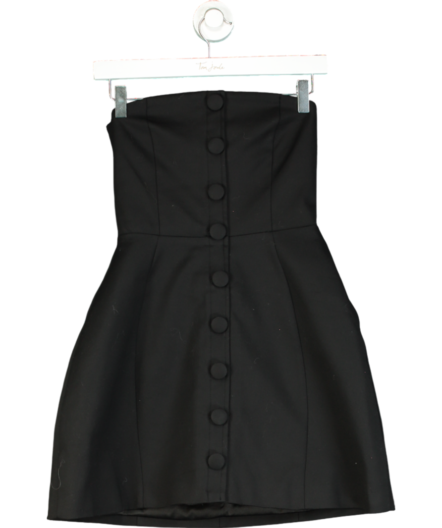Club L Black Bandeau Tailored Buttoned Mini Dress UK 8