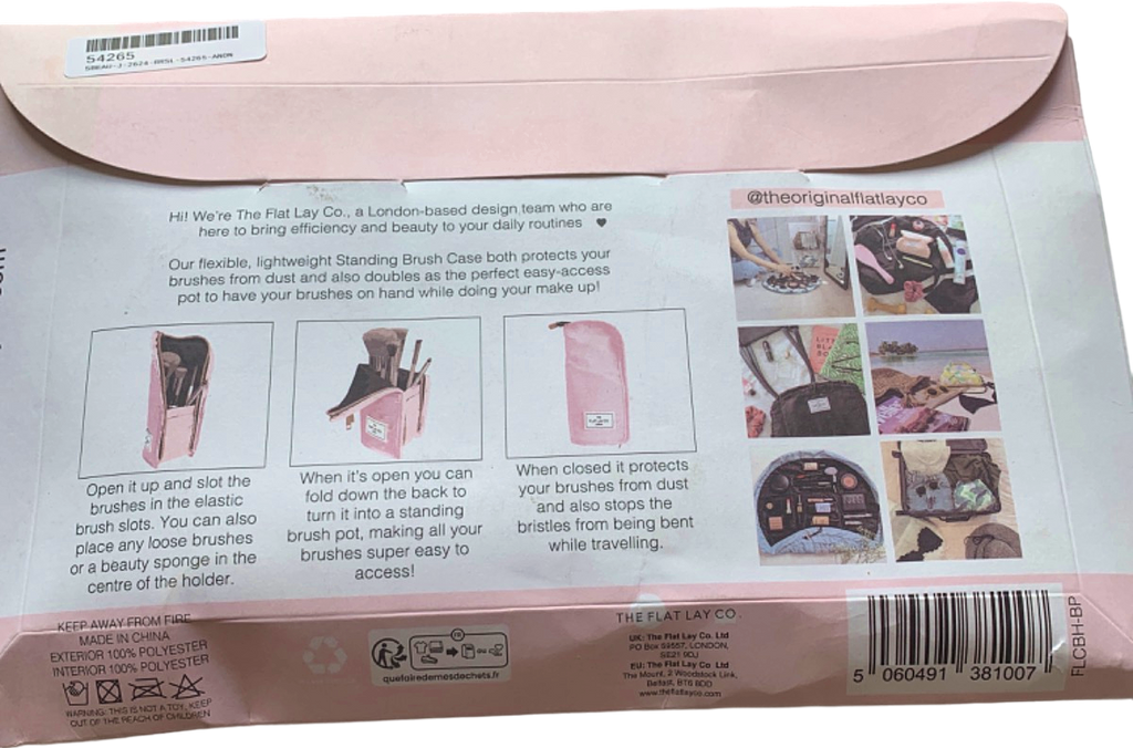 The Flat Lay Company Standing Brush Case & Holder Pink