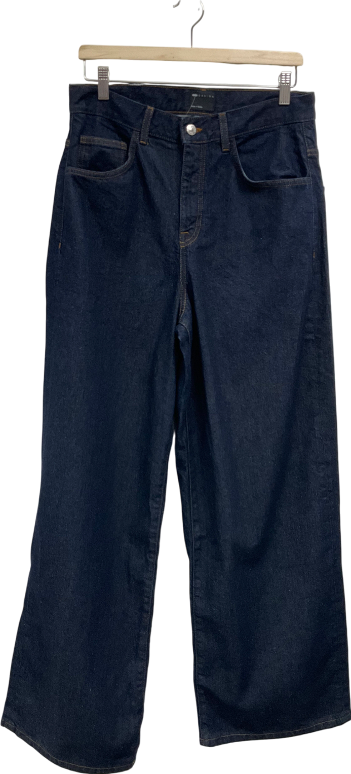 ASOS Blue Turn Up Jeans With Contrast Stitch In Indigo W30