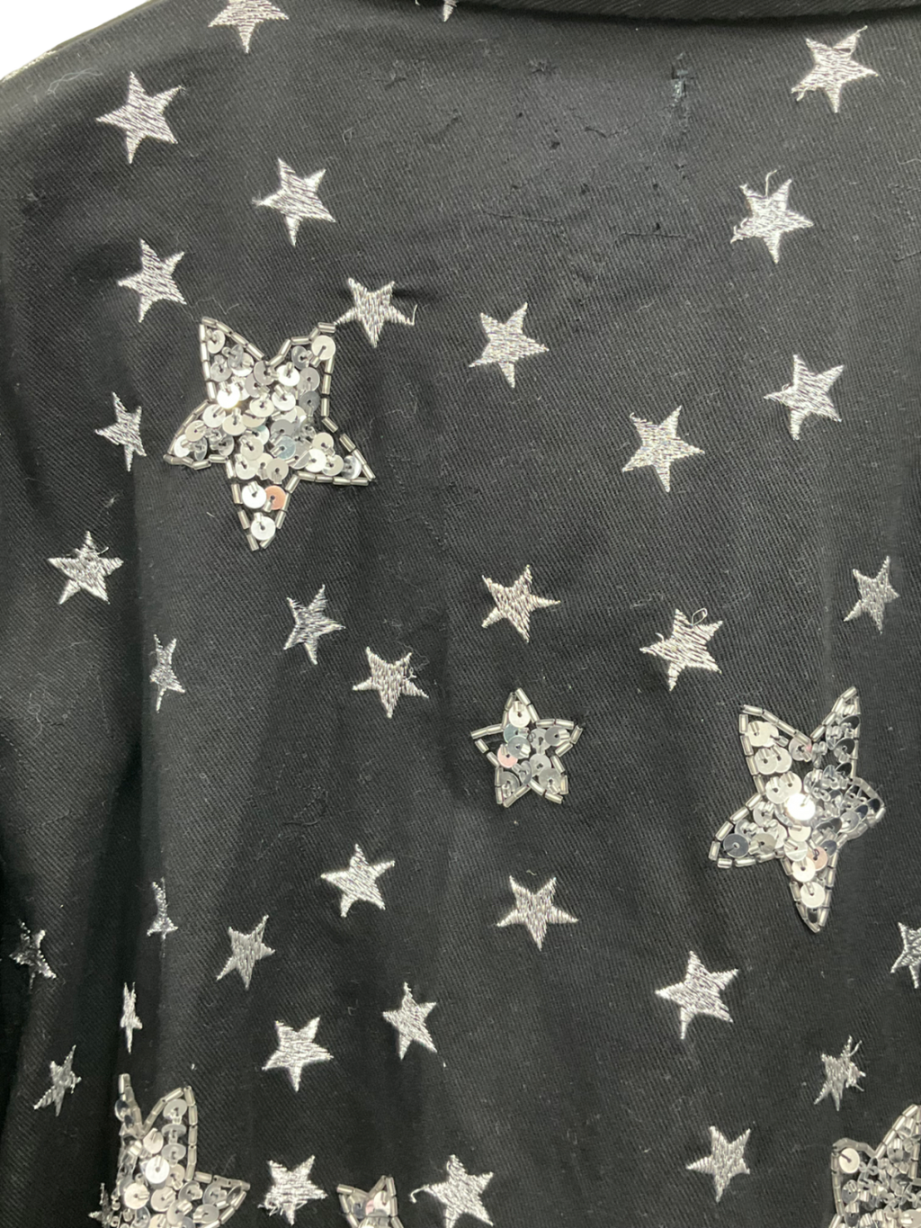 Topshop Black Embroidered And Embellished Star Shirt UK 6