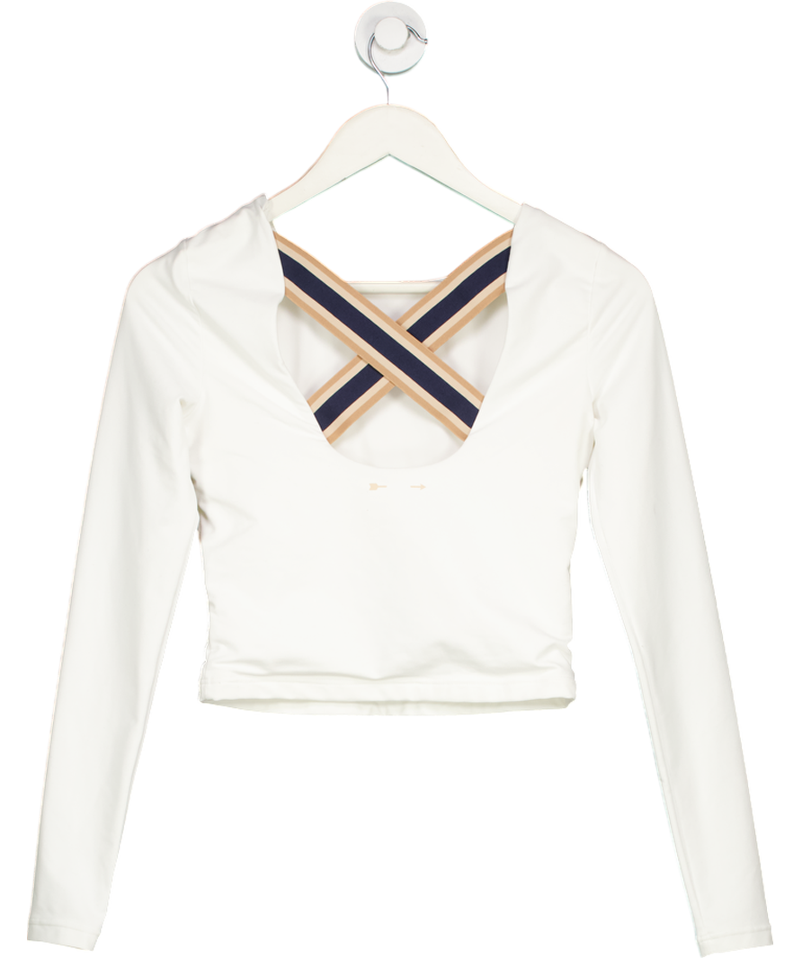 The Upside White Long Sleeve Cross Back Top UK XS