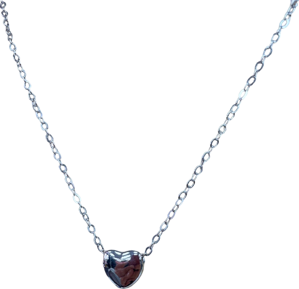 Silver Heart Pendant Necklace UK Size N/A